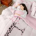 thumbnail image 4 of Castle Fairy Personalized Initial 7 Pieces Bedding Comforter Set,Floral Bowknot Full Bedding Set Lightweight,Leopard Print Fitted Sheet Flat Sheet,Super Cozy Kawaii Room Decor,Reversible, 4 of 8