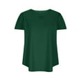 thumbnail image 4 of Jinhomg Womens Criss Cross V Neck Tops Plus Size Casual Summer Tunic Blouses Short Sleeve Hide Belly Shirt Loose Fit Tunics with Curved Hem Army Green XXXXXL, 4 of 8
