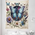 thumbnail image 3 of Ambesonne Boho Tapestry Twin Size, Medieval Witchcore Butterfly, 68"x88", Pale Blue Eggshell Green, 3 of 3
