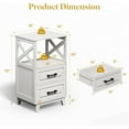thumbnail image 5 of Superjoe Tall Nightstand Set of 1, Side Table with 2 Drawers and Open Shelf Top, Bedside Table with Solid Feet, Modern Night Stand End Table for Bedroom, Living Room, Home Office, White, 5 of 9