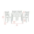 thumbnail image 5 of Ivy 5 Piece Dining Set- Square Top Table- 4 X Back Chairs- Brown Solid Wood, 5 of 6