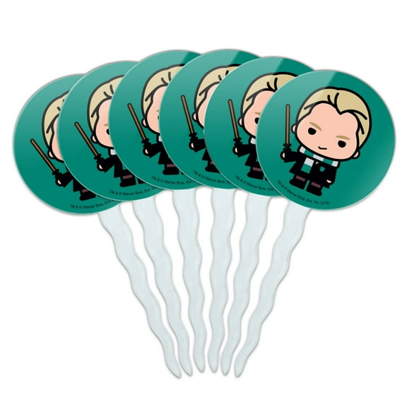 Harry Potter Draco Cute Chibi Character Cupcake Picks Toppers Decoration Set of 6