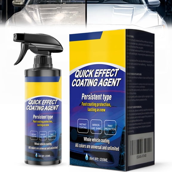 Quick Effect Ceramic Car Coating Spray, 4.06 fl oz Nano Coating Agent for Paint Scratch Repair and Wax Polish, Automotive Gloss and Shine Detailing Supplies