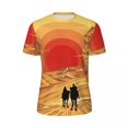 thumbnail image 5 of Sports T-Shirt For Men Desert Caravan T-Shirts Fashion Red Sunset Print Summer Tees O Neck, 5 of 5