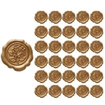 Wrapables Adhesive Wax Seal Stickers for Envelopes, Wedding Invitations, Christmas Packages, Gifts, Parties (30pcs), Bronze Rose
