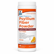 Quality Choice Psyllium Fiber Powder, Sugar Free Orange Flavor, 10 oz, 48 Doses, Naturally Derived Vegetable Fiber Supplement for Daily Fiber Intake