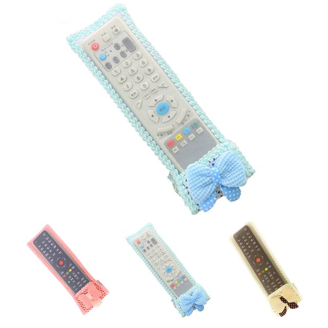Bowknot Decor Dust-proof TV Air Conditioner case; Bowknot fabirc remote controller case; Remote Controller Protector Lace Fabric Case Cover