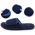 thumbnail image 4 of Zapatillas de dormitorio con correa ajustable, zapatos de casa con punta abierta, espuma viscoelástica, suaves para hombres, 4 of 8