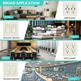 thumbnail image 4 of UCOMEN 2-Gang Decor Wall Plate, Almond - 6 Pack for Outlets, Switches, Dimmers (4.57”x4.57”), 4 of 6