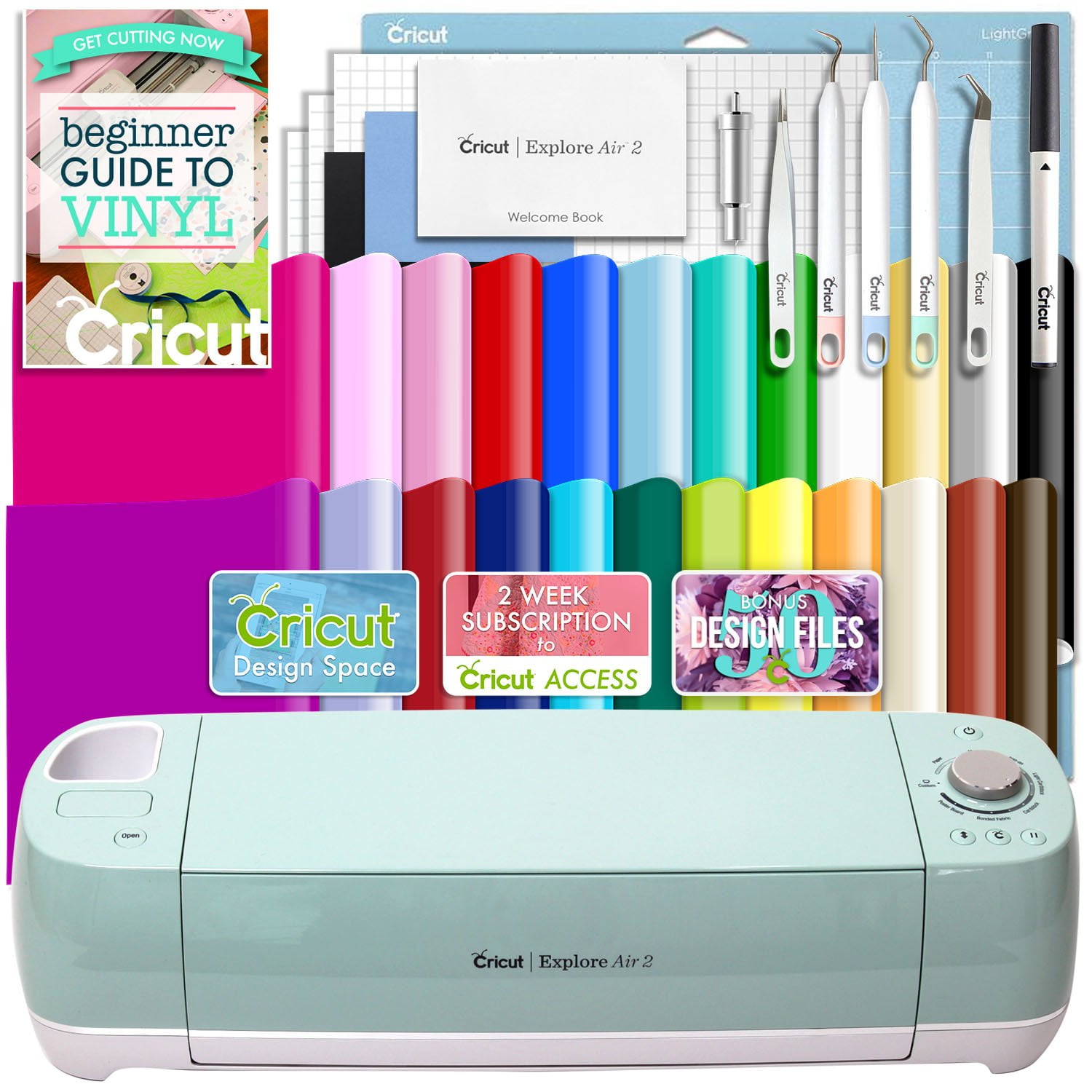 Download Cricut Explore Air 2 Vinyl Bundle With 26 Sheets Of Vinyl ...