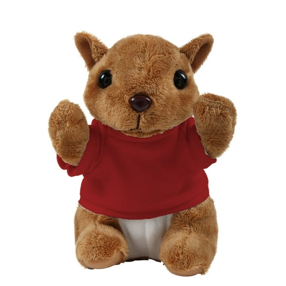 Plushland 8 Inch Floppy Squirrel with Tee Plush Stuffed Animal Personalized Gift - Custom Text on Shirt - Great Present for Mothers Day, Valentine Day, Graduation Day, Birthday