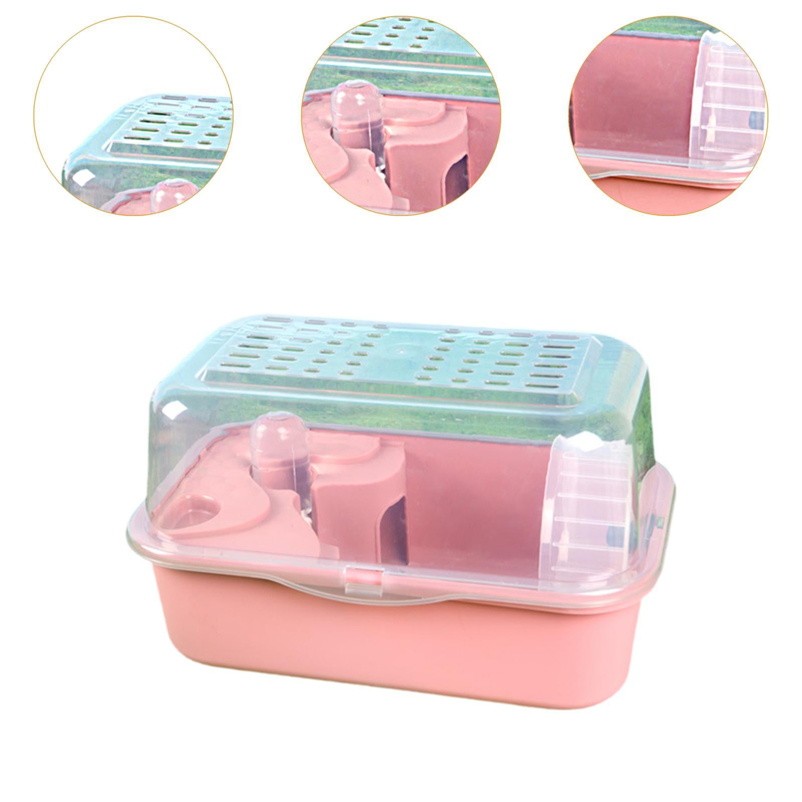 EHJRE Large Hamster Cage, Small Animal Cage, Ventilation, Cute Small Animal Habitat, Mouse And Rat Habitat, Gerbil Rat Hamster Habitat pink