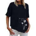 thumbnail image 1 of Blusa de manga corta con estampado de cuello redondo informal para mujer a la moda, Tops de verano Fridja ghk3806, 1 of 5