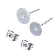 SPFTEM 30Pcs/15 Pairs Silver Plated Earring Backs Replacement Secure Ear Lockings Plated Earring