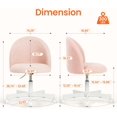 thumbnail image 2 of Favory Office Vanity Chair with Wheels Comfy Desk Chair for Girls Cute Computer Small Armless Adjustable Height Swivel for Home Bedroom Task-Pink, 2 of 14