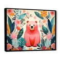 thumbnail image 2 of Designart "Tropical Harmony Pink Bear I" Animals Framed Wall Art - Modern Farmhouse Pink Bear Entryway Framed Wall Art Print, 2 of 6