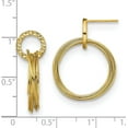 thumbnail image 4 of Chisel Stainless Steel Polished and Textured Yellow IP-plated Circles Post Dangle Shepherd Hook Earrings - 26.5mm, 4 of 6