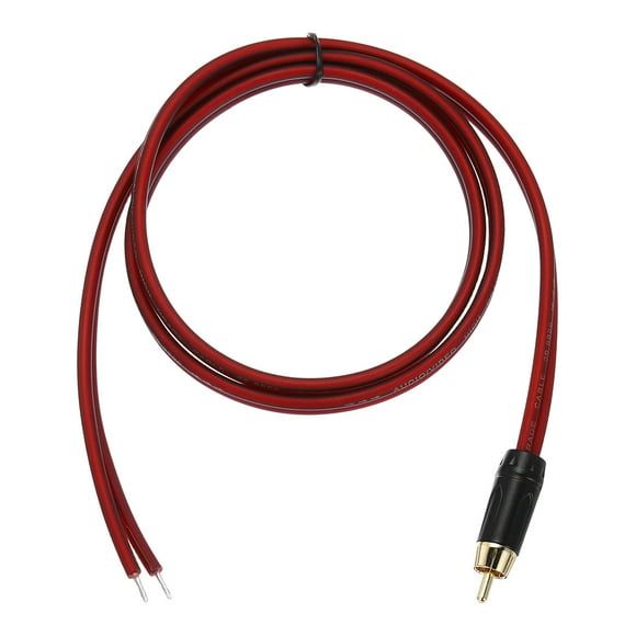 Uxcell 2 Pcs Cable RCA Baño de Oro, 3.3ft (1 Metro) Cable RCA a Extremo Abierto de Cable Desnudo de Audio, Cable de Extensión RCA para Guitarra, Altavoces, Equipos de Audio