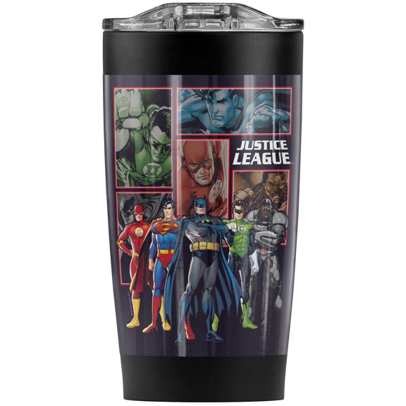 Justice League New Jla Panels Stainless Steel Tumbler 20 oz Coffee Travel Mug/Cup, Vacuum Insulated & Double Wall with Leakproof Sliding Lid | Great for Hot Drinks and Cold Beverages