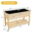 thumbnail image 4 of Patiojoy Elevated Garden Bed Wood Planters with Storage Shelf Wheels & Liner Suitable for Vegetable Flower Herb, 4 of 7