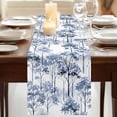 thumbnail image 3 of Table Runners 90 Inches Long Dress Scarves, Watercolor Forest Blue Farmhouse Coffee/Dining/Kitchen Table Runner for Living Room, Abstract Art Modern Trees 13x90 Inch, 3 of 9