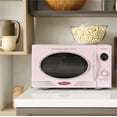 Nostalgia Retro 0.9 cu. ft. 800Watt Countertop Microwave, Pink, New