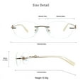 thumbnail image 3 of VisionGlobal Metal Readers for men/women Blue Light Blocking,Hand-set Diamond Fashion Square Glasses (Champagne Clear, 1.00 Magnification), 3 of 5