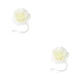 thumbnail image 2 of Matsuzay Tieback de cortina sin perforaciones, reemplazo de forma de flor bonita, parasol para sala de estar, cierre de hebilla, accesorios, blanco beis 2Conjunto, 2 of 6
