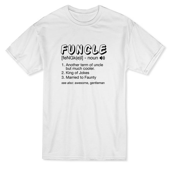 Funcle Definition Drôle Graphique T-shirt Blanc pour Hommes