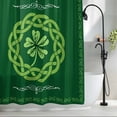 thumbnail image 2 of St. Patrick's Day Long Shower Curtain Set, Waterproof Shower Curtains for Bathroom, Farmhouse Lucky Leaves Stripes Border Washable Fabric Bath Curtain for Bathtub Decoration with Hooks 72x84 Inches, 2 of 9