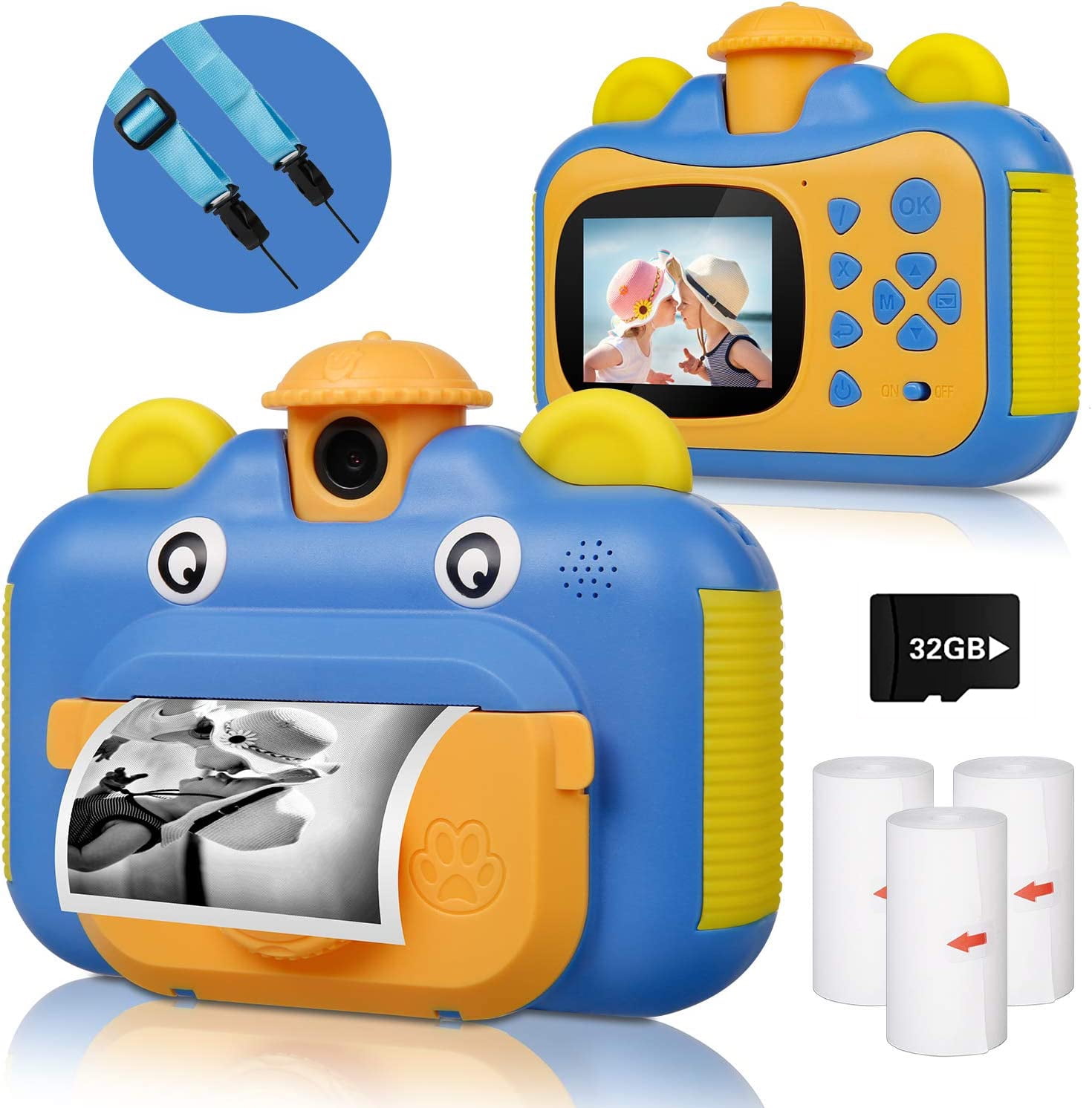 Kids Camera, Instant Print Camera for Kids, 1080P HD Video Camera with