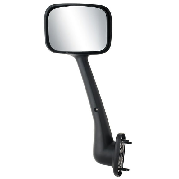48022 - KS Heavy Duty 08-16 Cascadia Hood Mirror Textured Black Convex Lens Manual OEM Style Mirror - Driver Side