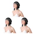 thumbnail image 4 of Guardoinrt Sleep Aid Silk Cap - Say Goodbye To Tossing And Turning for At Night Comfortable Silk Night Sleep Cap Cold Prevention Black One size fits all 3Set, 4 of 6