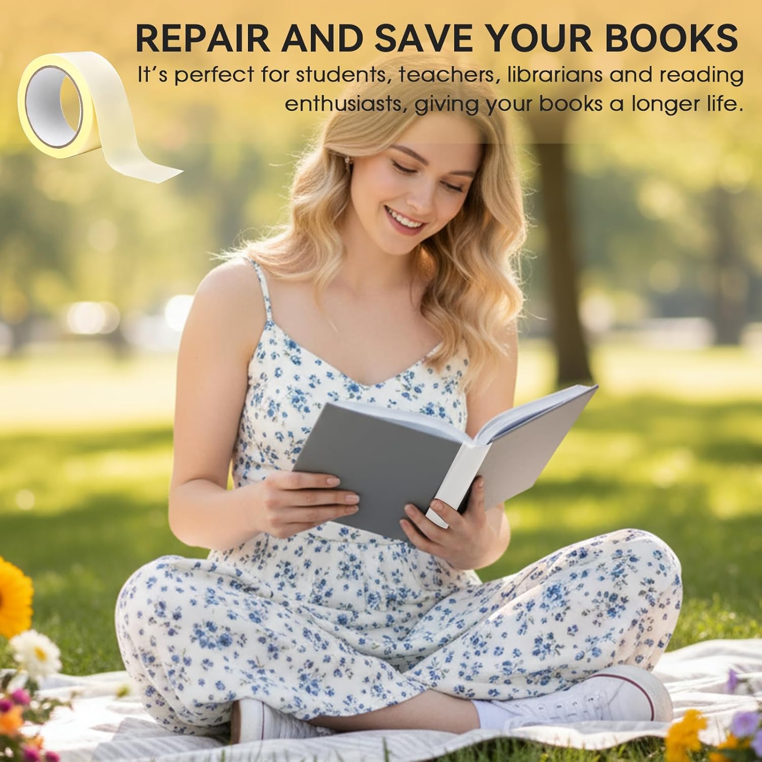 Book Binding Tape, 33 Feet Book Repair Tape Acid-Free 2 Inch Wide Flexible Archival Bookbinding Materials, Bookbinding Kit Books Tapes for Reinforcing Spines and Covers, Libraries, Broken Pages