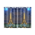 thumbnail image 1 of RYLABLUE Eiffel Tour Fenêtre Rideaux de Cuisine de Traitement de Fenêtre 26x39 Pouces, 2 Pièces, 1 of 3