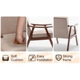 thumbnail image 6 of PAPROOS Accent Chair with Thick Backrest, Arm Chair with Tech Cloth, Sturdy Wood and 350lbs Capacity, Mid-Century Modern Sofa Chair with Open Bottom for Living Room, Bedroom, Light Camel, 6 of 9