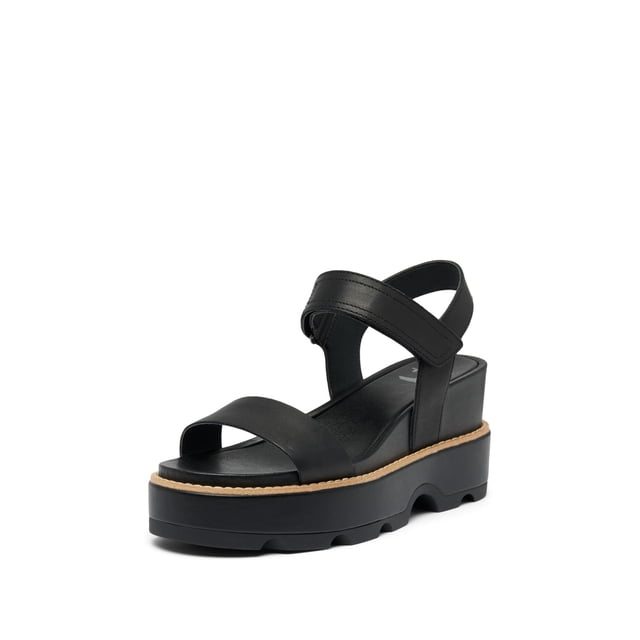 Sandalia de Cuña Contemporánea para Mujer Sorel Negra Talla 8.5