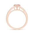 thumbnail image 2 of ANGARA Natural Trillion Morganite Solitaire Ring with Diamond Accents in 14K Rose Gold for Women | Birthday, Anniversary, Jewelry Gift for Women | Natural Morganite Ring, 2 of 11