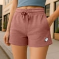 thumbnail image 5 of Dalix Ghost Embroidered Shorts Washed Soft Fleece Relaxed Drawstring Pocket Fit Lounge Womens in Dusty Rose L Large, 5 of 5