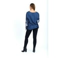 thumbnail image 3 of Womens Round Neck Quarter Button Down Top Long Sleeve Shirt, 3 of 3