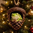 thumbnail image 3 of 3D Frog Acorn Ornament, Woodland Christmas Decor with Realistic Animal Figure, Resin Hanging Ornament for Christmas Tree, Home, Party Decor 2026 New, 3 of 5
