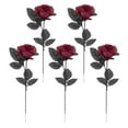 thumbnail image 2 of Rosas de seda falsas para Halloween, centro de mesa, decoración de Fez, flores de jardín falsas rojo oscuro, 2 of 9