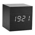 thumbnail image 2 of Ccdes 6x6x6cm Wooden Electronic Digital Alarm Desk Clock Temperature LED Display Voice Control,Digital Clock,Wooden Alarm Clock, 2 of 2
