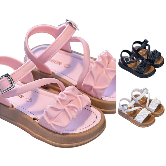 QTSHPN Girls' Sandals Girls' Style Fashionable Flip Flops with Rubber Soles and Fasteners Kids Water Sandals