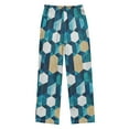 thumbnail image 2 of FORMRS Kids Pajama Pants with Pockets Size 6-8Y Boys Lounge Sleep Bottoms, Blue White Geometric Patterns, 2 of 8