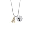 thumbnail image 2 of Delight Jewelry Goldtone Crystal Initial - A - Silvertone Script Initial Disc - Z - Charm Necklace, 20"+3", 2 of 4