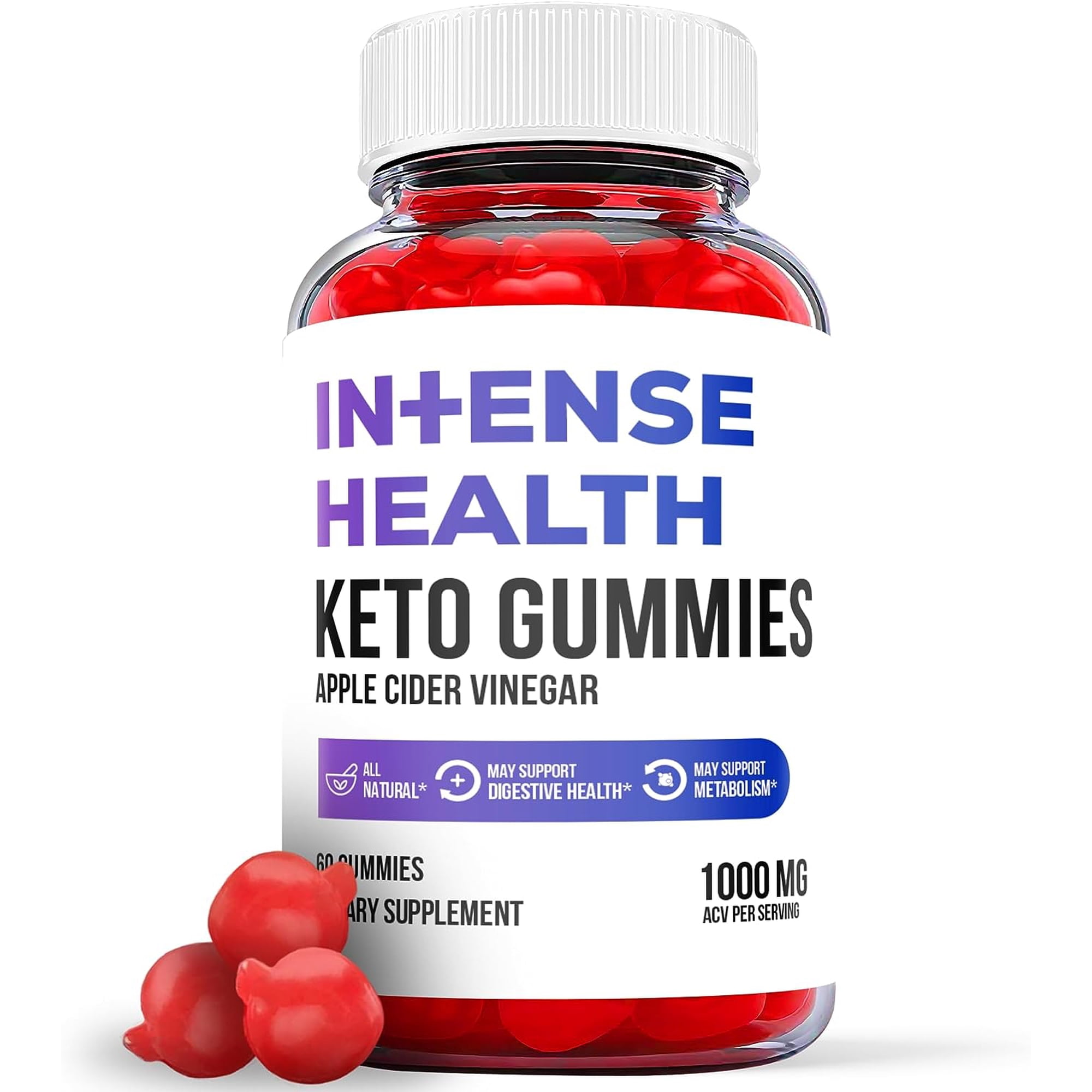 (1 Pack) Intense Health Keto ACV Gummies - Apple Cider Vinegar Supplement for Weight Loss - Energy & Focus Boosting Dietary Supplements for Weight Management & Metabolism - Fat Burn - 60 Gummies