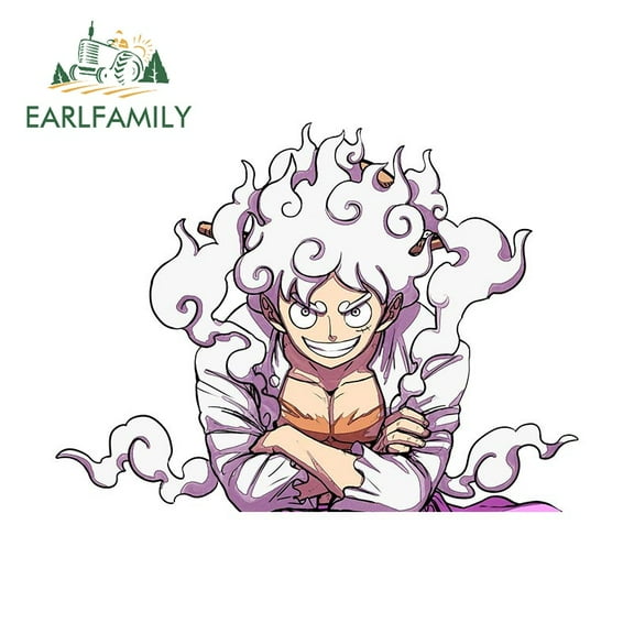 EARLFAMILY 5.1 in Nika 5th Gear Monkey D Luffy Car Stickers Graphics Fashion Decal Trunk Motorcycle Car Lable