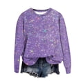 thumbnail image 1 of WEAIXIMIUNG Sweatshirts Mignons pour Femmes Sans Capuche Imprimé Scintillant Manches Longues Col Rond pour Événements de Fête, 1 of 3