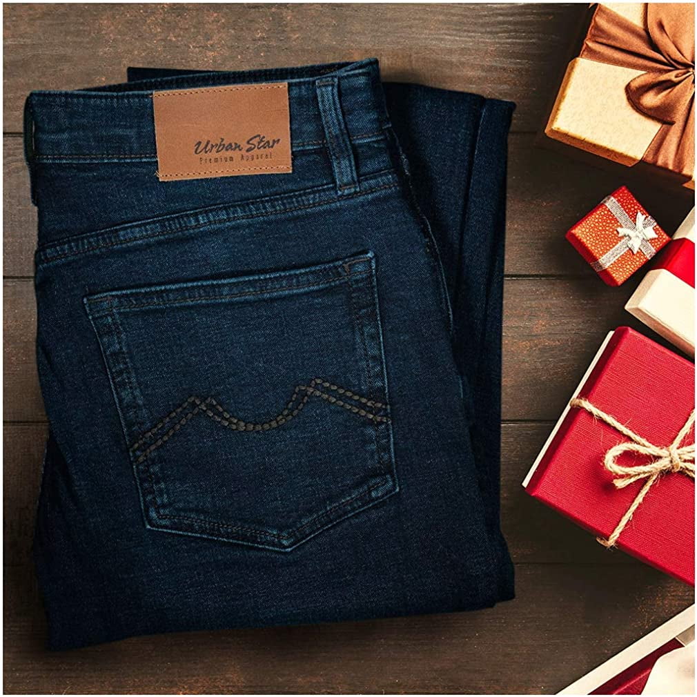 Urban Star Men's Relaxed Fit Straight Leg Stretch Jeans (34X34